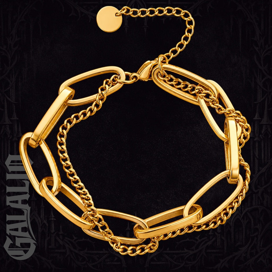 Women Stainless Steel Double Layer Chain Bracelet