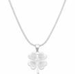 Stainless Steel Necklace With Yellow Four Leaf Clover Pendant