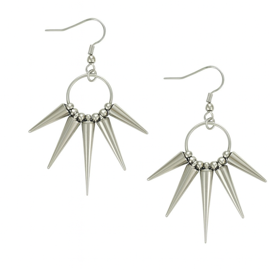 1Pair Women Punk Rock Spiked CCB Dangle Earrings