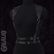Women Black Gothic PU Leather Chest Harness