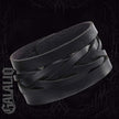Men Black Leather Wide Bracelet
