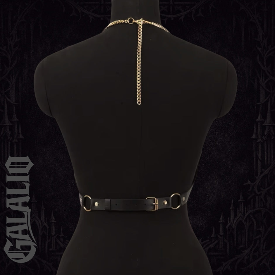 Women Punk Pu Leather Corset Top Black Corset Fashion Corset Harness