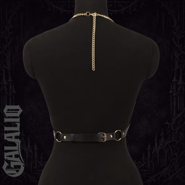 Women Punk Pu Leather Corset Top Black Corset Fashion Corset Harness