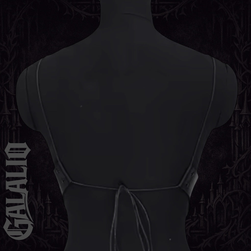 PU Leather Under Bust Corset Wide Harness