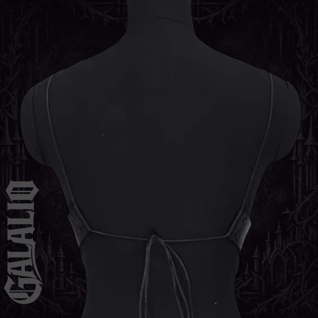 PU Leather Under Bust Corset Wide Harness
