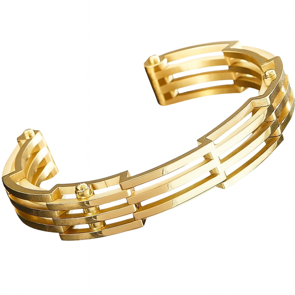 12mm Stainless Steel Open Bangle Bracelet