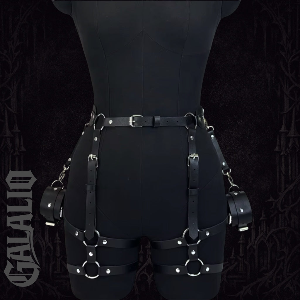 Women Fashion PU Leather Belt Gothic Harness