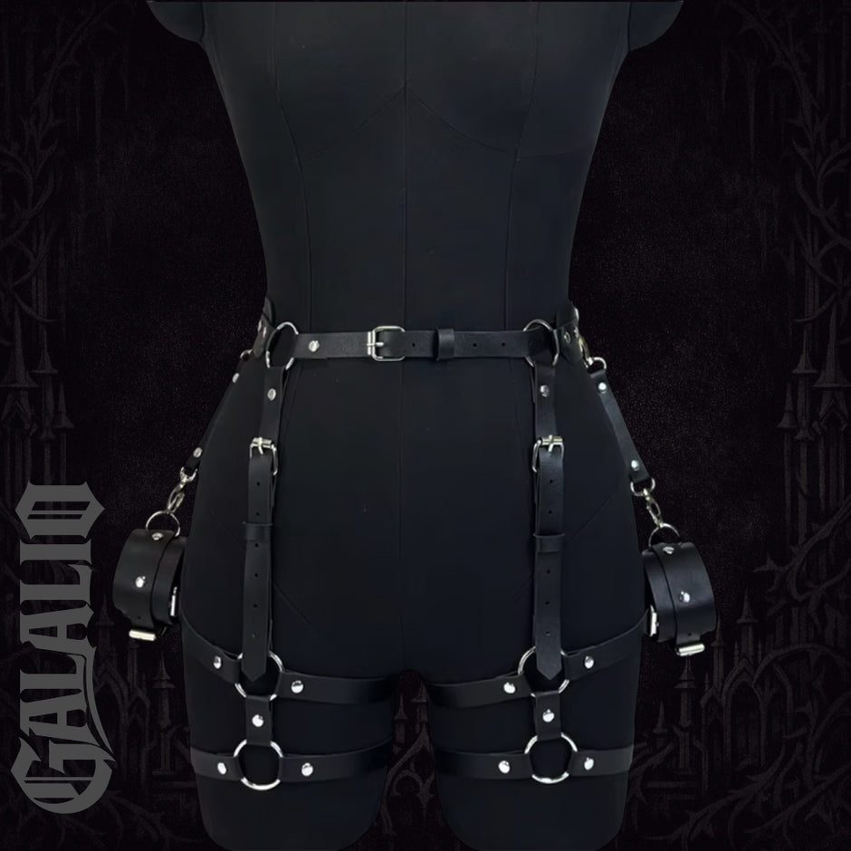 Women Fashion PU Leather Belt Gothic Harness