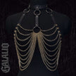 Women Trend Punk Belt Bondage Belt Street Style Gold Chain Suspenders