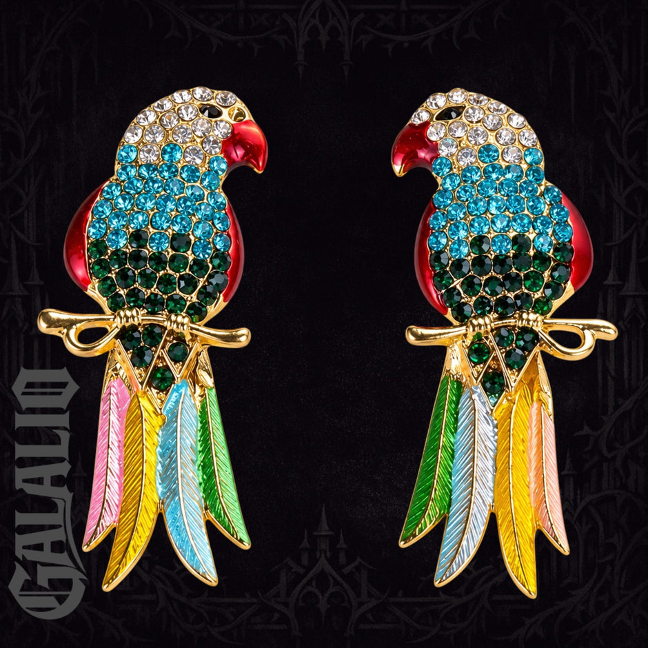 Women Rhinestone Bird Design Stud Earring