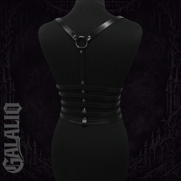Women Gothic Style 5 Layer Chain Faux Leather Harness