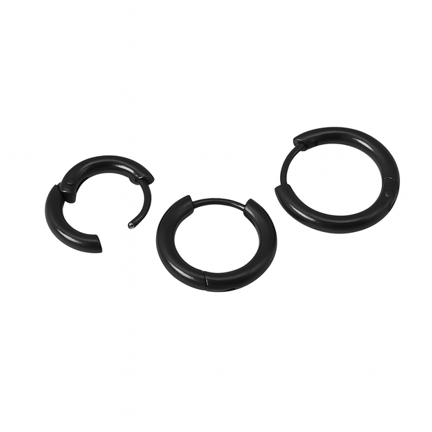 3Pcs Stainless Steel Unisex Hoop Earring