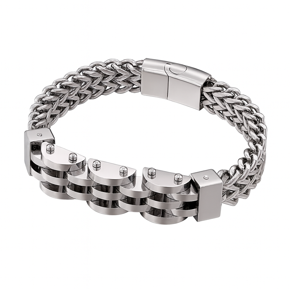 12mm Stainless Steel Men Curb Chain Bracelet