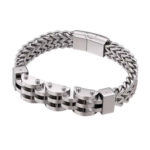 12mm Stainless Steel Men Curb Chain Bracelet