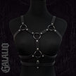 Women Goth Harness Pu Leather Studded Decor Harness
