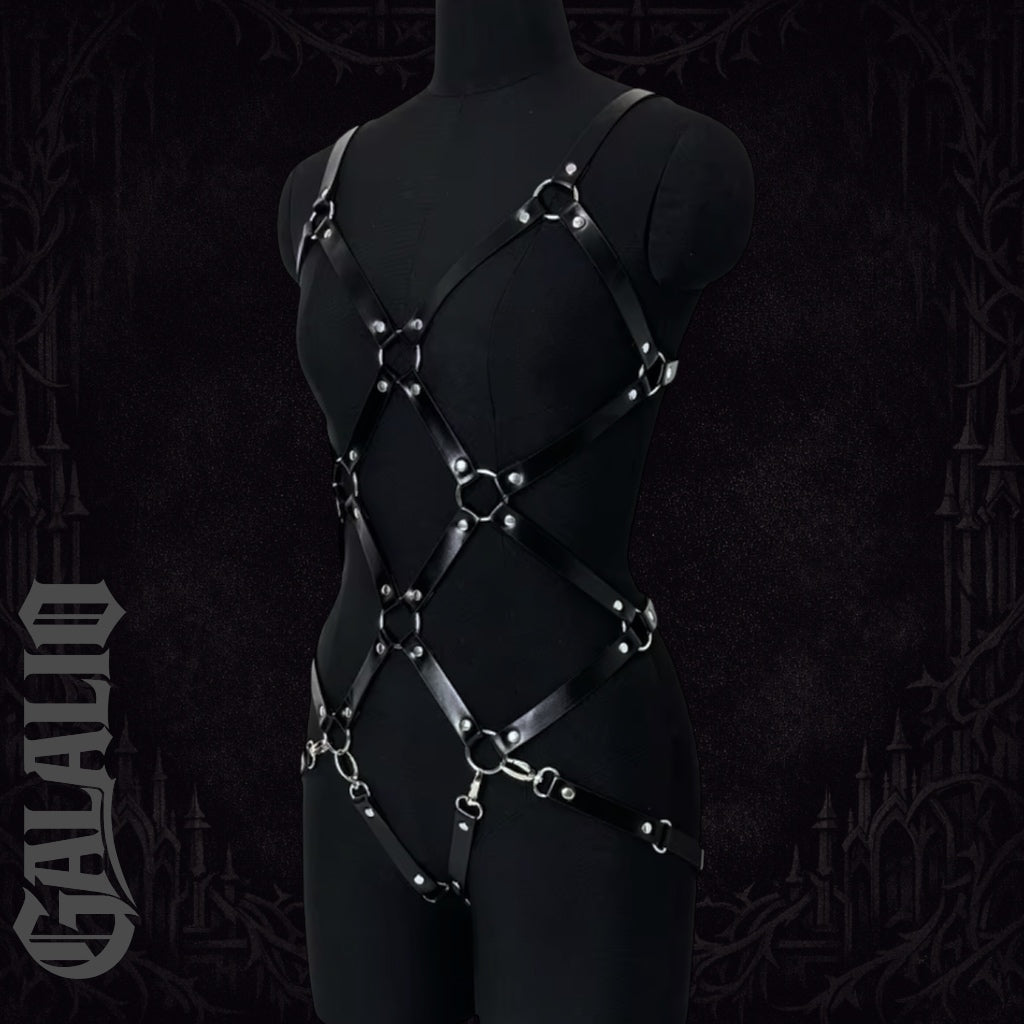 Women PU Leather Set Body Garters Belt Harness