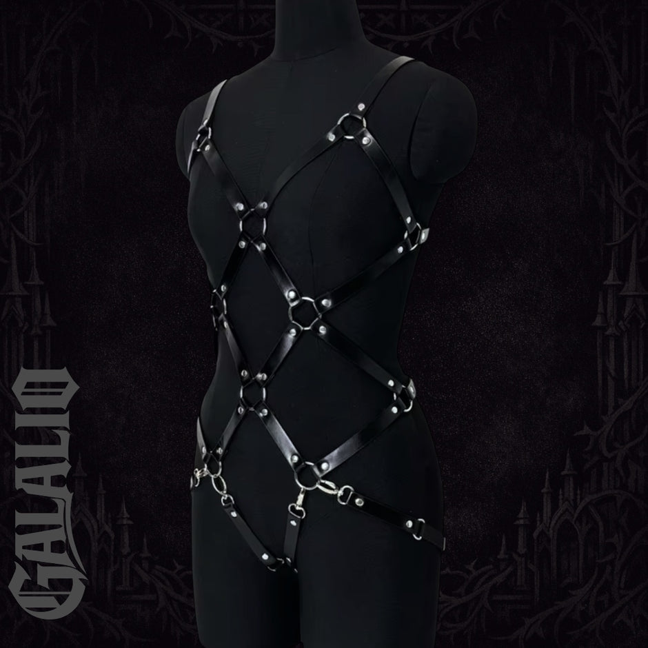 Women PU Leather Set Body Garters Belt Harness