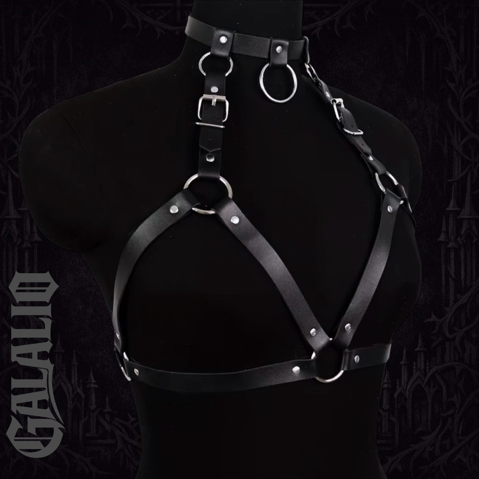 PU Leather Cage Bra Harness Chest Bra Harness