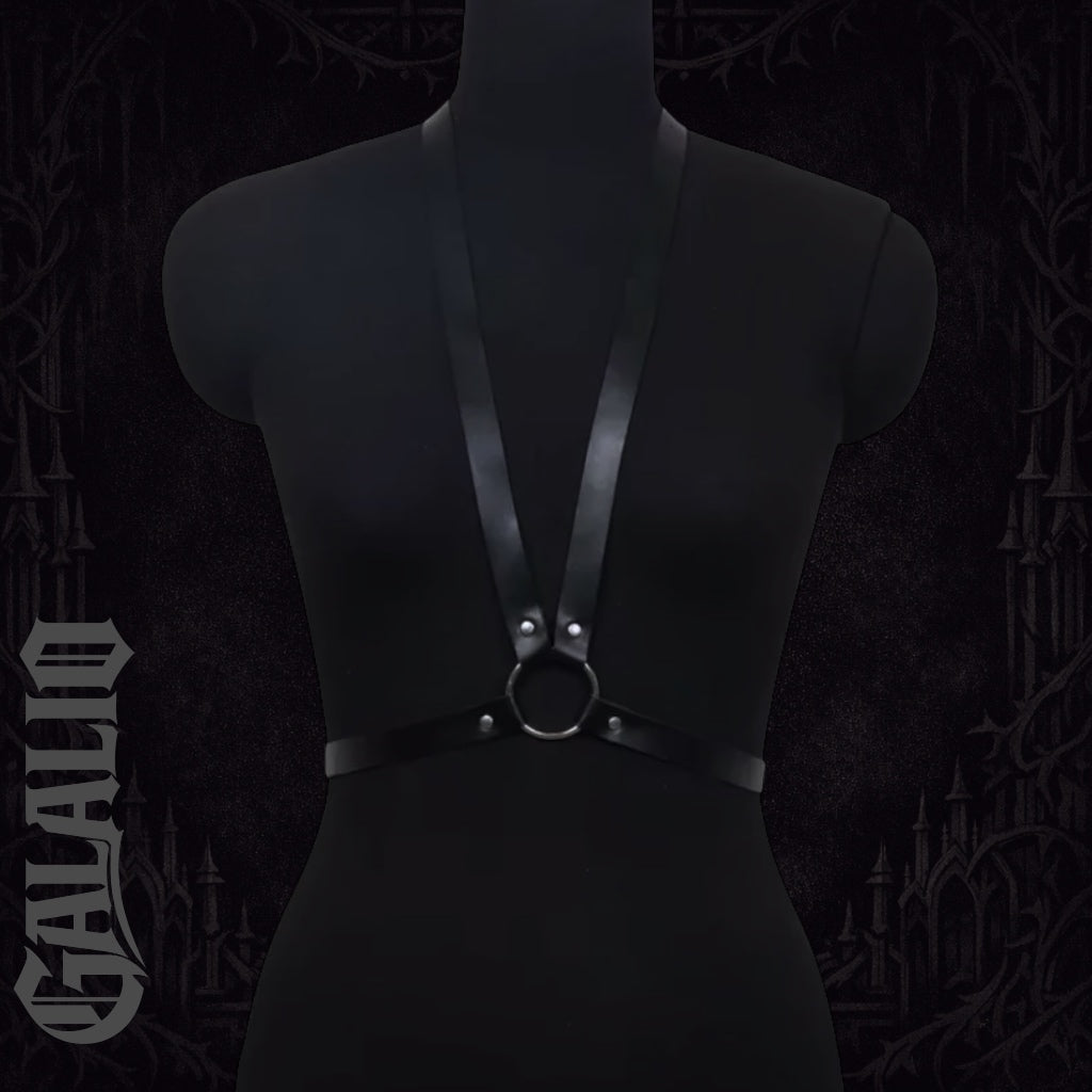 Women Stylish Faux Leather Choker Harness Belt