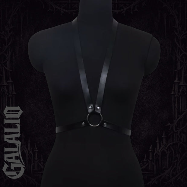 Women Stylish Faux Leather Choker Harness Belt