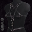 Women Goth Harness Pu Leather Studded Decor Harness Adjustable Harness