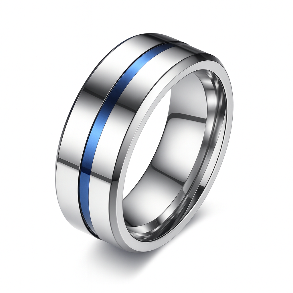 Unisex Stainless Steel 8mm Casual Ring