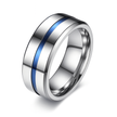 Unisex Stainless Steel 8mm Casual Ring