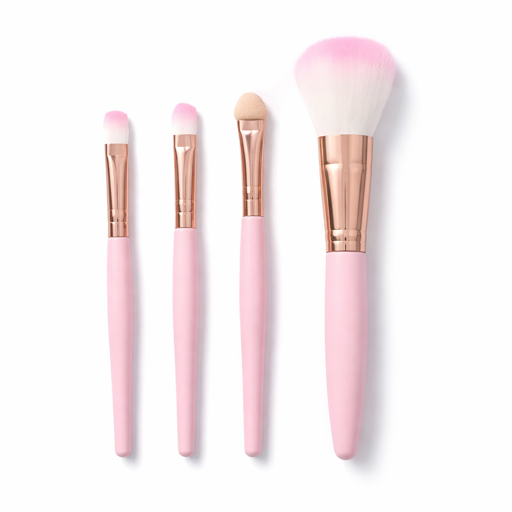 5Pcs Travel Size Pink Eye Makeup Brushes