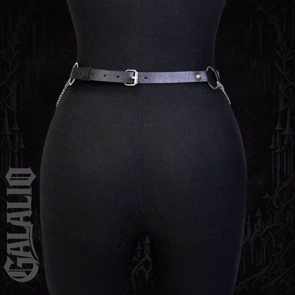Women Sexy Body Chain PU Leather Waist Chain Harness