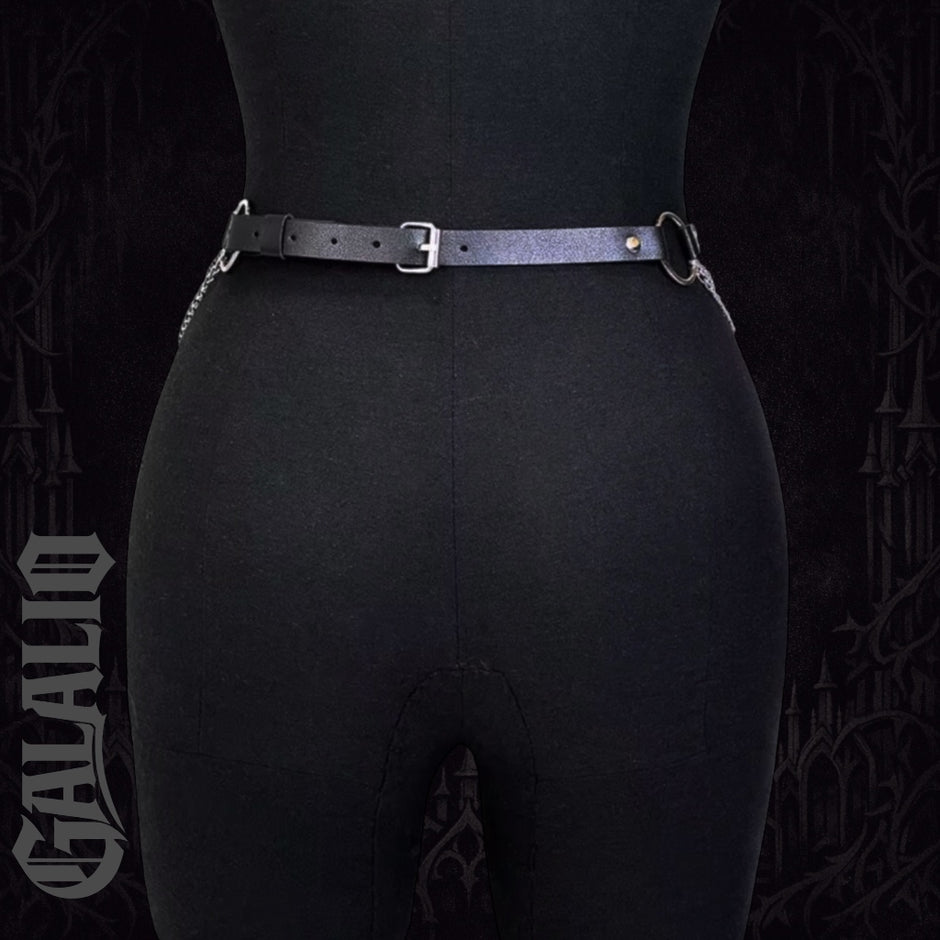 Women Sexy Body Chain PU Leather Waist Chain Harness