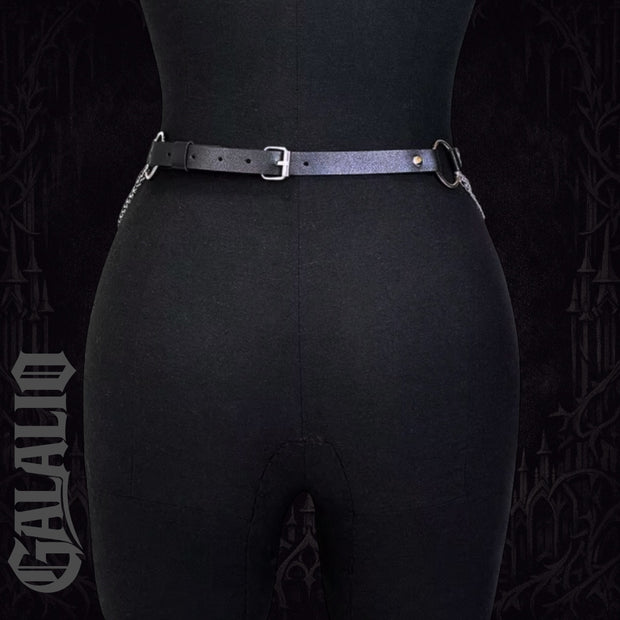 Women Sexy Body Chain PU Leather Waist Chain Harness