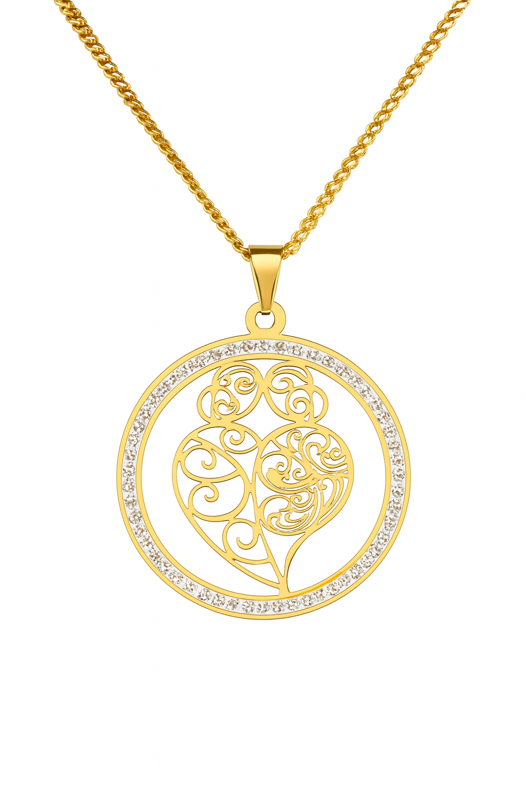 Women Fashion Heart Crystal Necklace