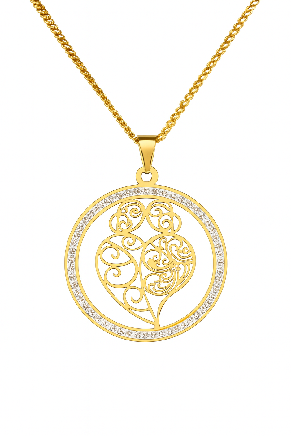 Women Fashion Heart Crystal Necklace