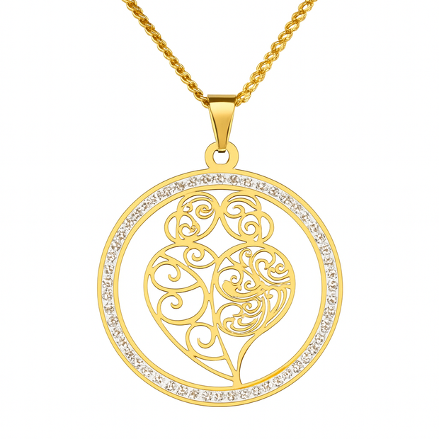 Women Fashion Heart Crystal Necklace