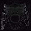 Black Gothic Punk Goth Chain Collar Dark Fashion Leather Choker Necklace