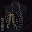 Women Trend Punk Belt Bondage Belt Street Style Gold Chain Suspenders