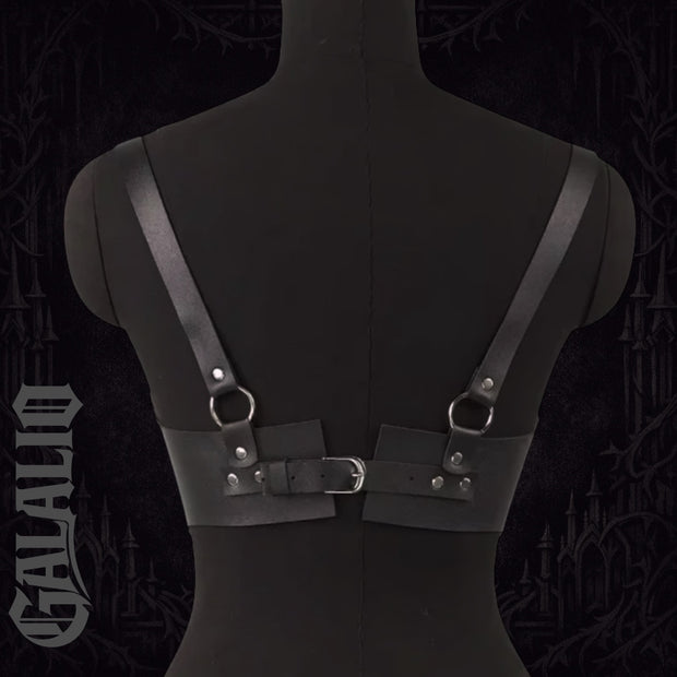 Women Black PU Leather Chest Harness Belt