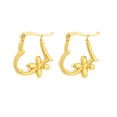 1Pair Women Stainless Steel Heart Shaped Earrings