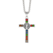 Stainless Steel Crystal Cross Pendant Necklace