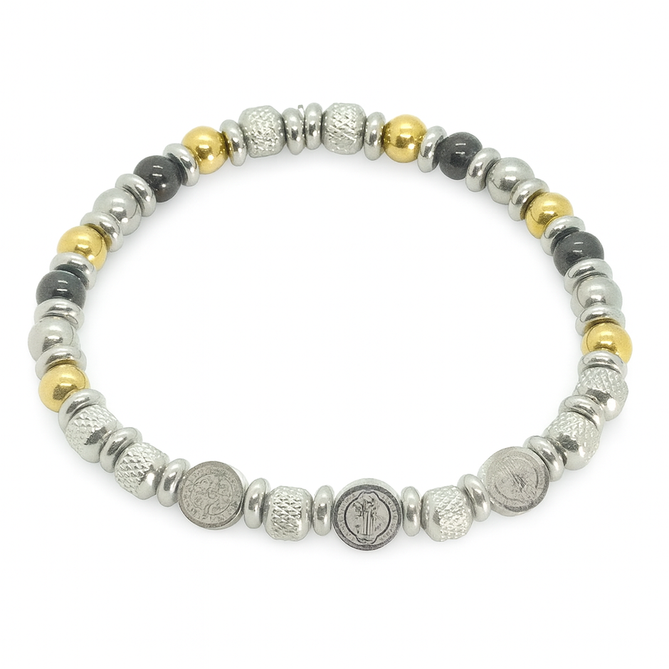 6mm Stainless Steel Beaded Bracelet #BBR-178