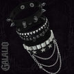 Unisex Punk Leather Cuff Goth Bracelet