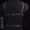 Women Goth Harness Pu Leather Studded Decor Harness Adjustable Harness