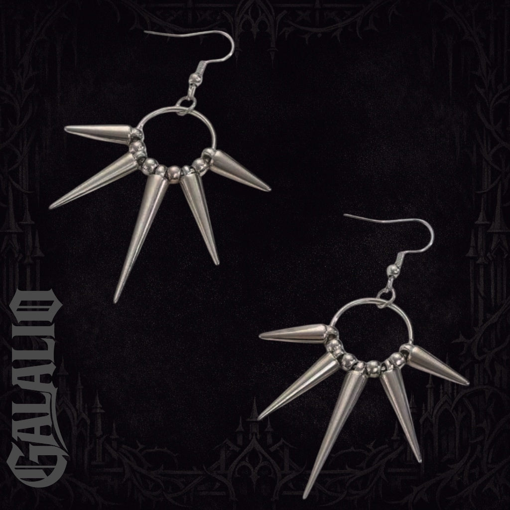 Women Punk Rock Spiked CCB Dangle Earrings