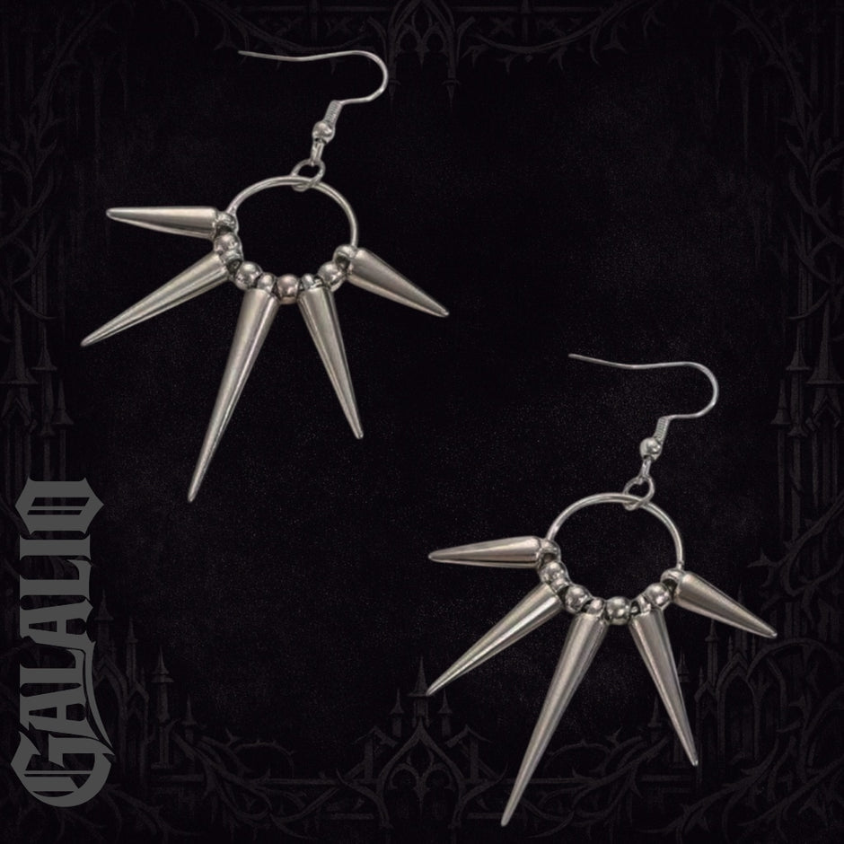 Women Punk Rock Spiked CCB Dangle Earrings