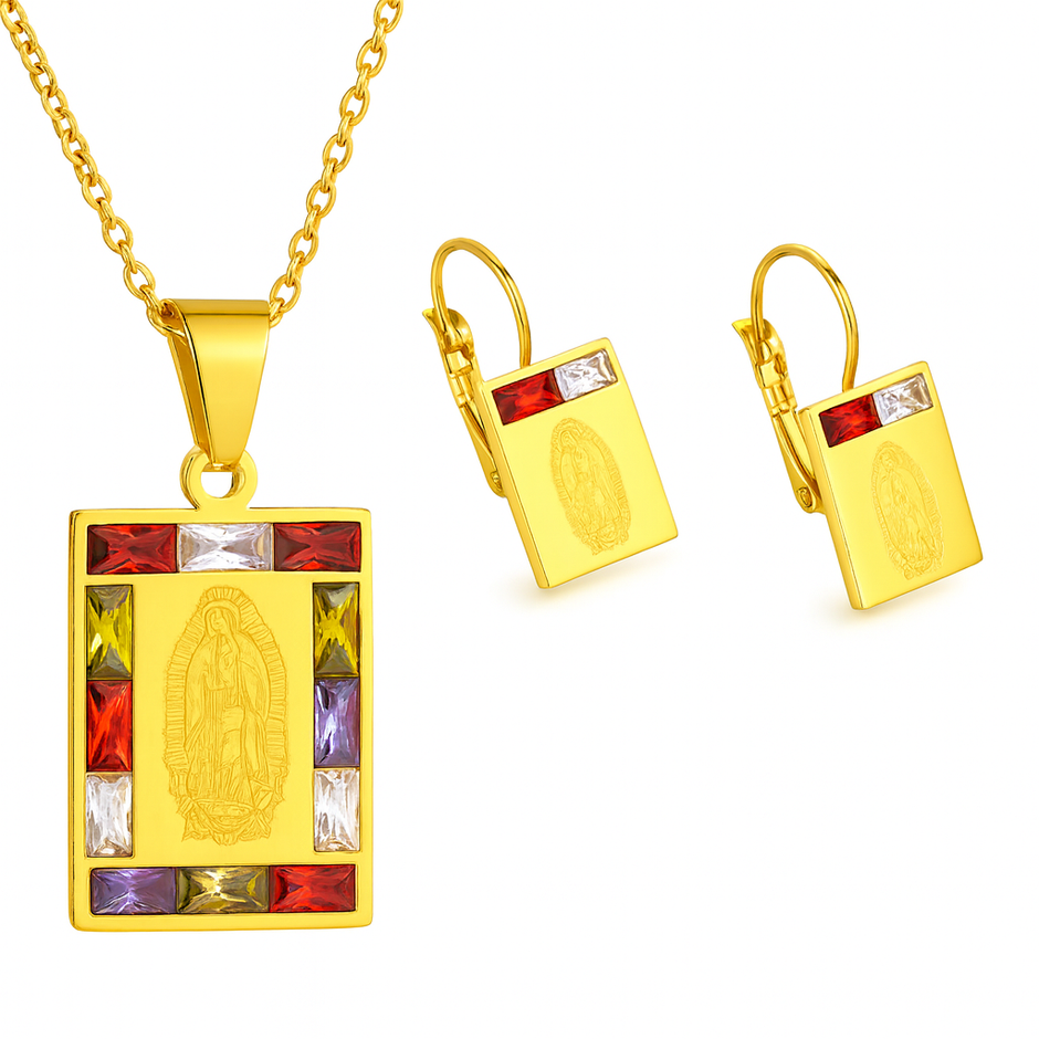 Women Stainless Steel Religion Jewelry Set