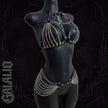 Gothic Style Women Tasseled Chain Bondage Double Buckle Waist Cincher Belt Set