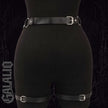 Women Black Gothic Bondage Waist Belt Leg Strap Harness