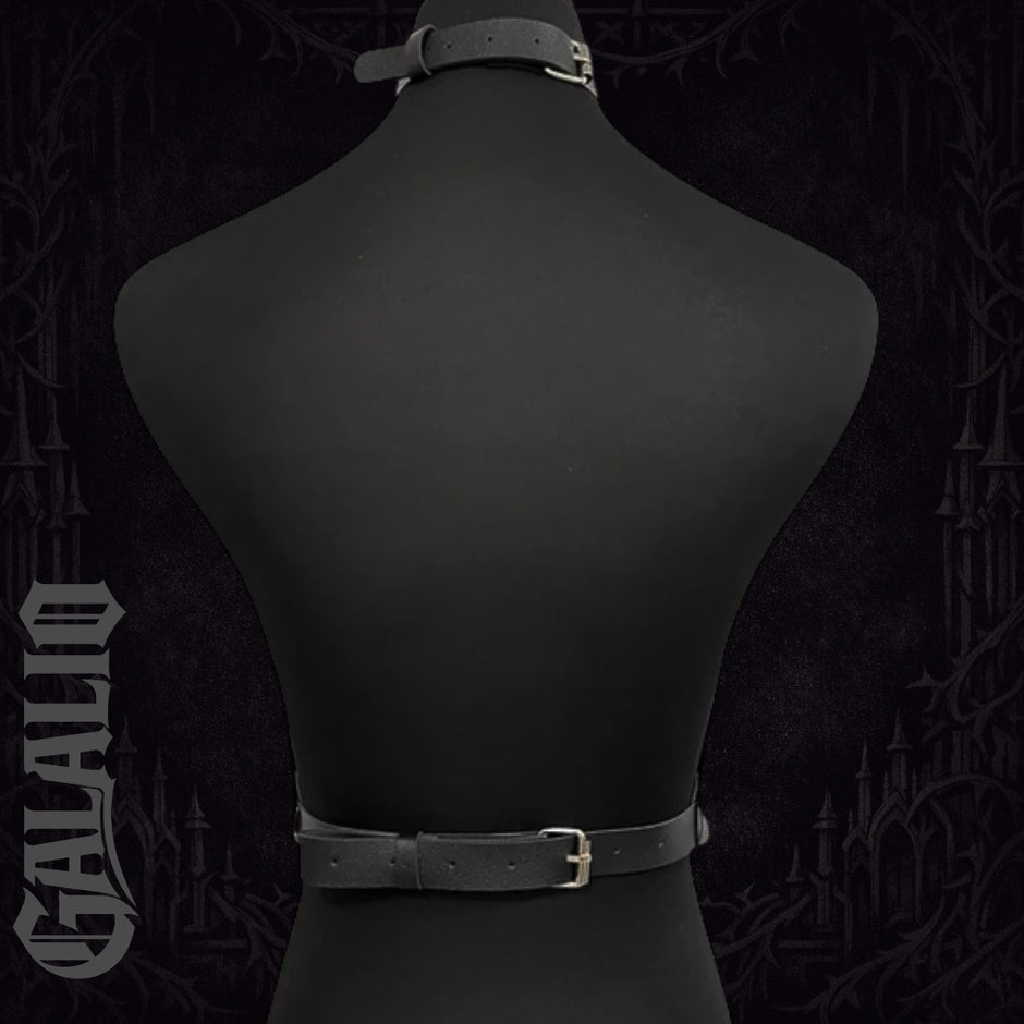 Women Leather & Metal Chain Body Harness