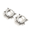 1Pair Men Stainless Steel Spiked Decor Hoop Earrings