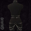Women Adjustable Faux Leather Body Lingerie Set Harness